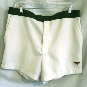 Vintage Stan Smith Women's Golf Shorts, White w/Green waist band pockets, Medium